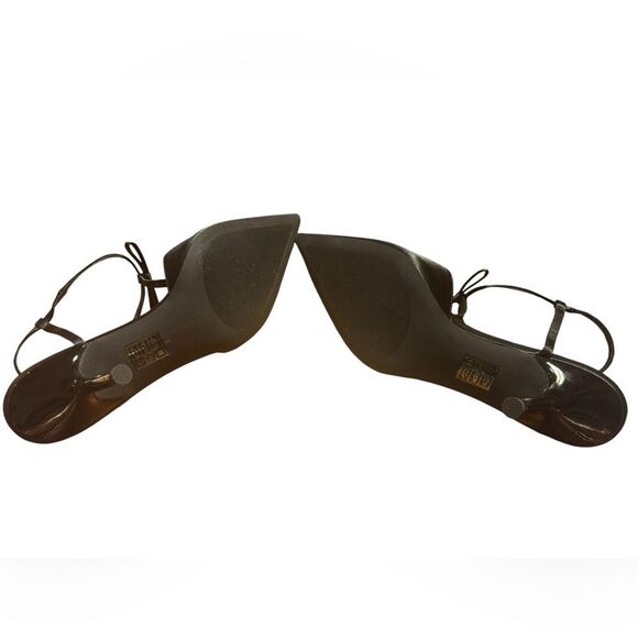 Jeffrey Campbell Playhouse Pointed Toe Satin Black Pumps Size 7.5 - Picture 5 of 7